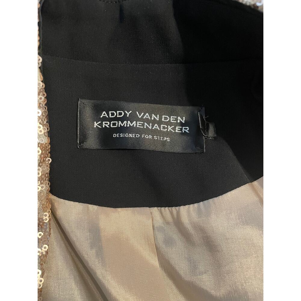 Addy Van Den Krommenacker Black Blazer Gold Sequin Shawl Collar S - Picture 4 of 7